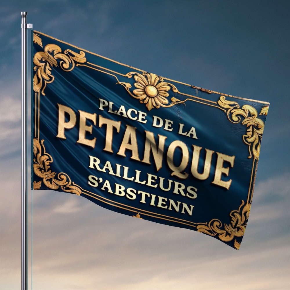Backyard Bar Decor Place De La Pétanque. No Riff-Raff! Flag Room Decor For Men Cool Funny Flags(30X45CM)