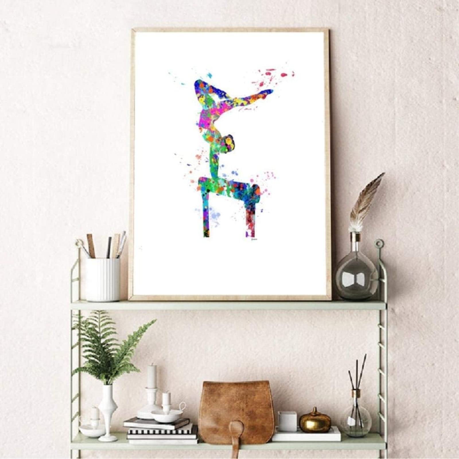 Lot De 3 Posters Gymnastique Rose Sur Toile - Décoration Murale Chambre Fille, Bureau Ou Salon (30x40 Cm)
