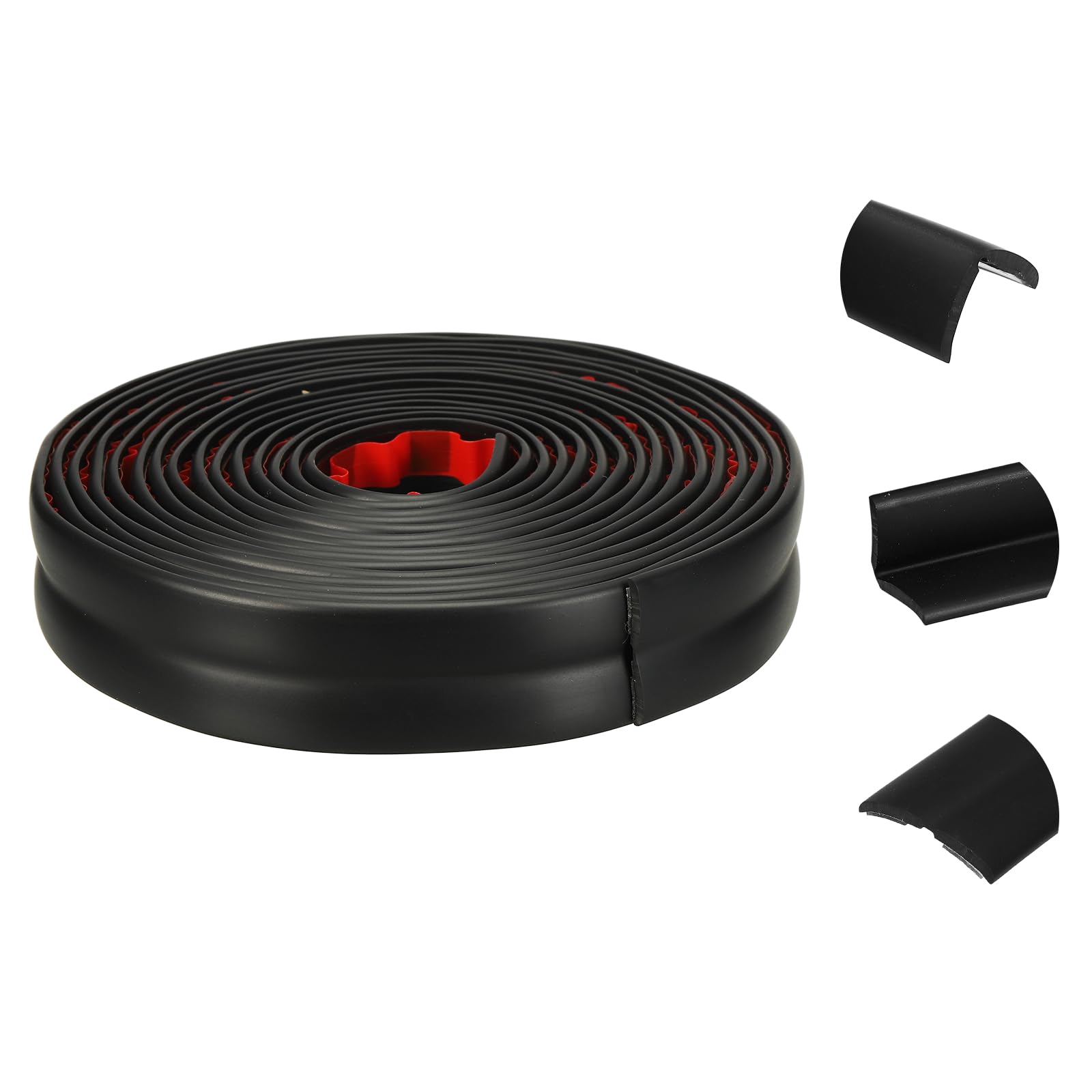 sourcing map Wall Corner Protector, 2cm x 3Meters Peel and Stick Molding Trim Wall Edge Guard, Flexible Self-Adhesive Inside & Outside Corner Trim Strip for Edge Ceiling, Black