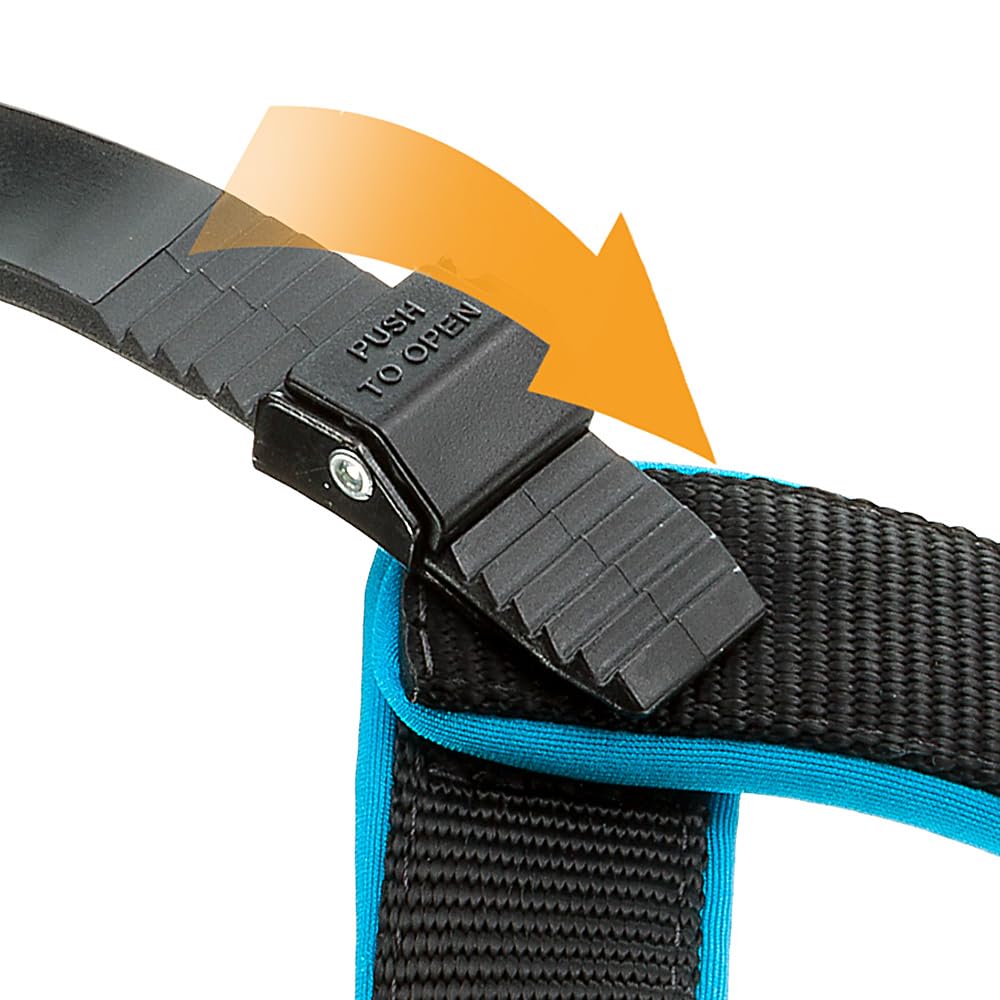 Ferplast Arnés Perro, Mediano AGILA Fluo 3 Arnés para Perros de Suave Acolchado, Sistema de Desenganche Rápido, Pecho 42-50 cm, Azul