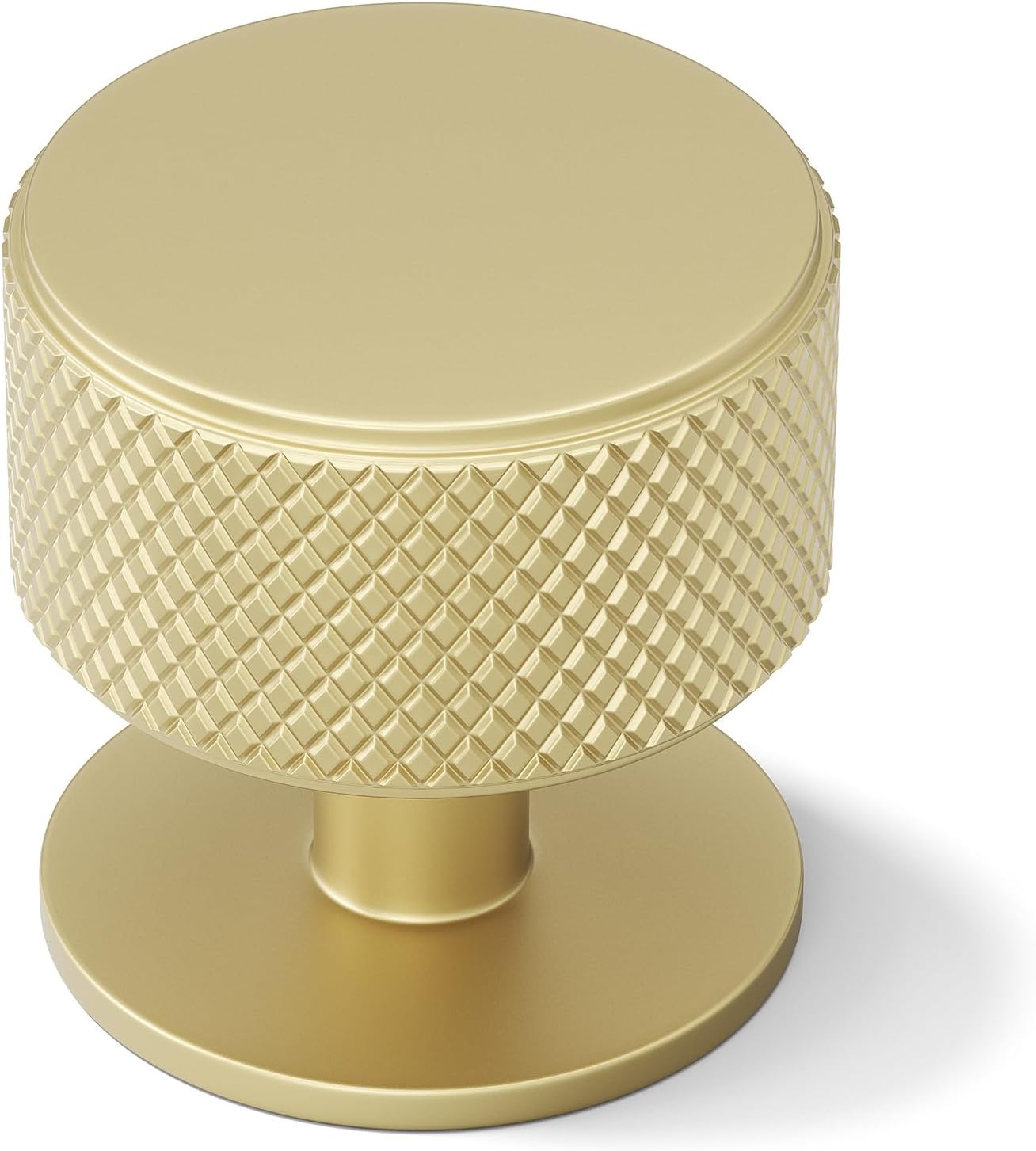 goldenwarm 5 Pack Gold Drawer Knobs, Knurled Round Gold Knobs, Aluminum Alloy Single Hole Kitchen Handles