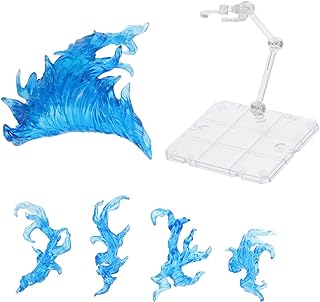 iplusmile Action Figure Stand, Assembly Action Figure Display Holder Base Doll Model Support Stand, Fire Effects, Blue
