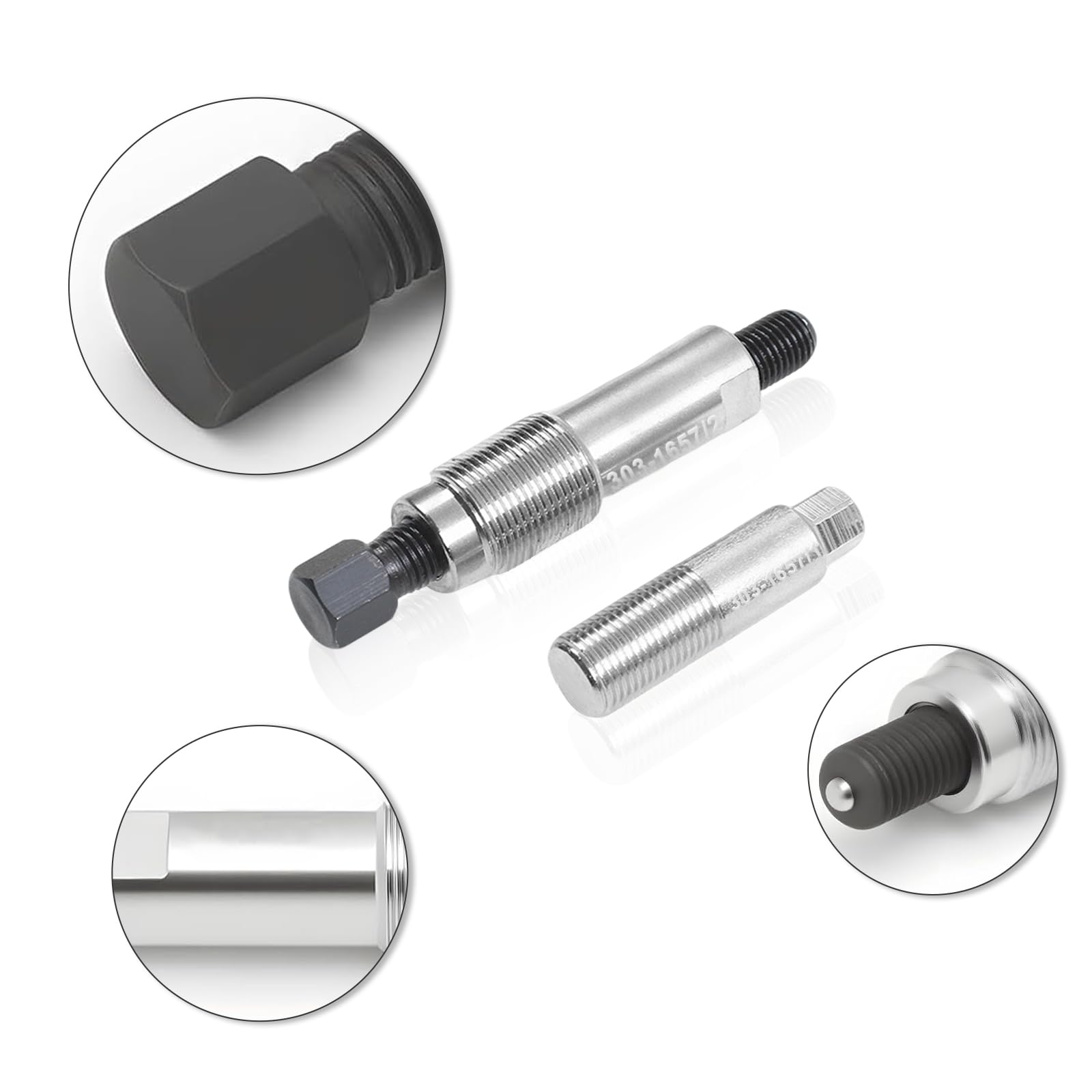 Outil de retrait de poulie de vilebrequin, outil d'extraction de poulie en acier au carbone compatible avec moteur Ford Ranger 2,0 L EcoBlue pour courroie de distribution, OEM 303-1657/1 303