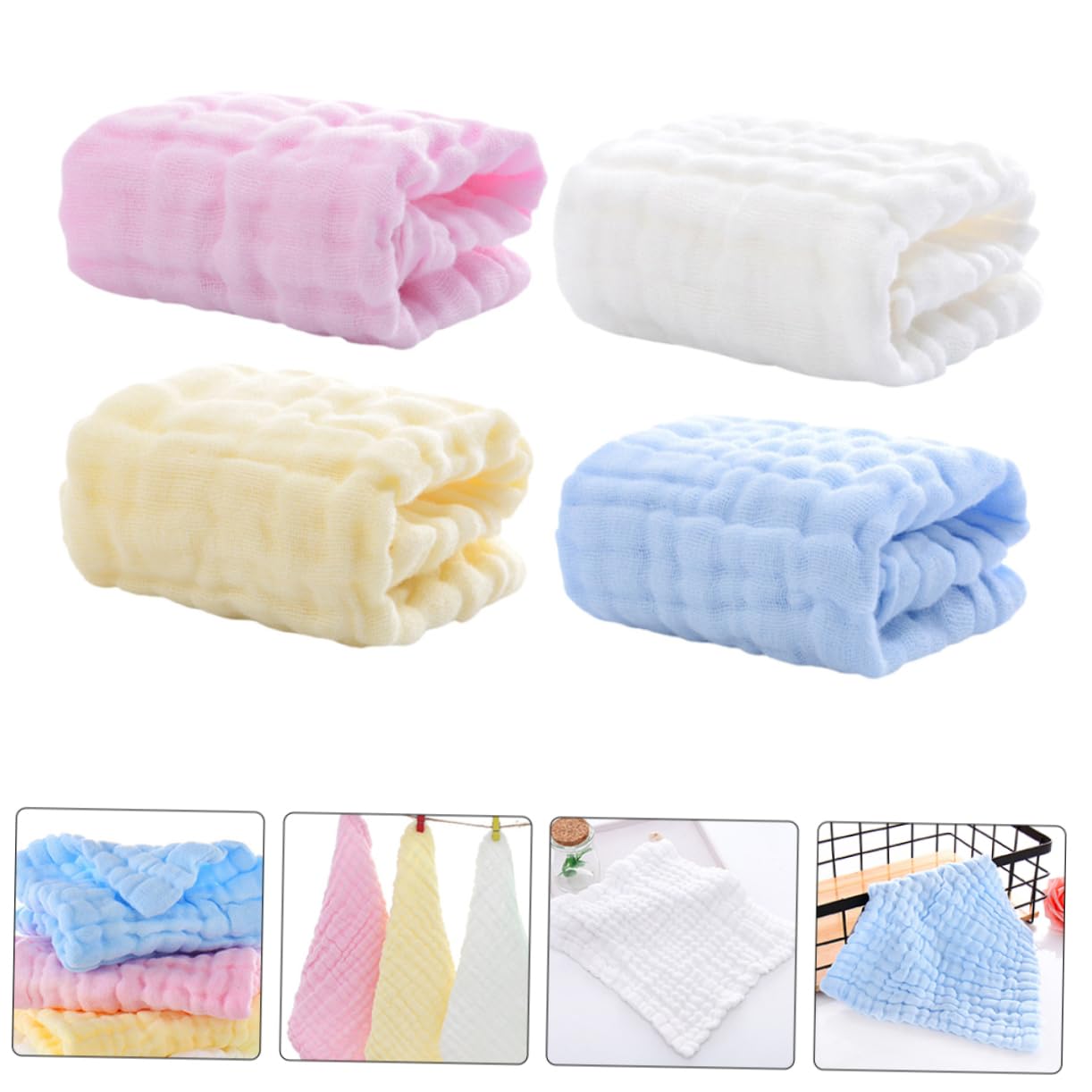 TOYANDONA 20 Stk Quadratisches Handtuch Aus Reiner Baumwolle Geschmeidige Speicheltücher Beruhigendes Handtuch Spucktücher Für Babys -badetücher Neugeborenes Gesichtstuch Spucktuch