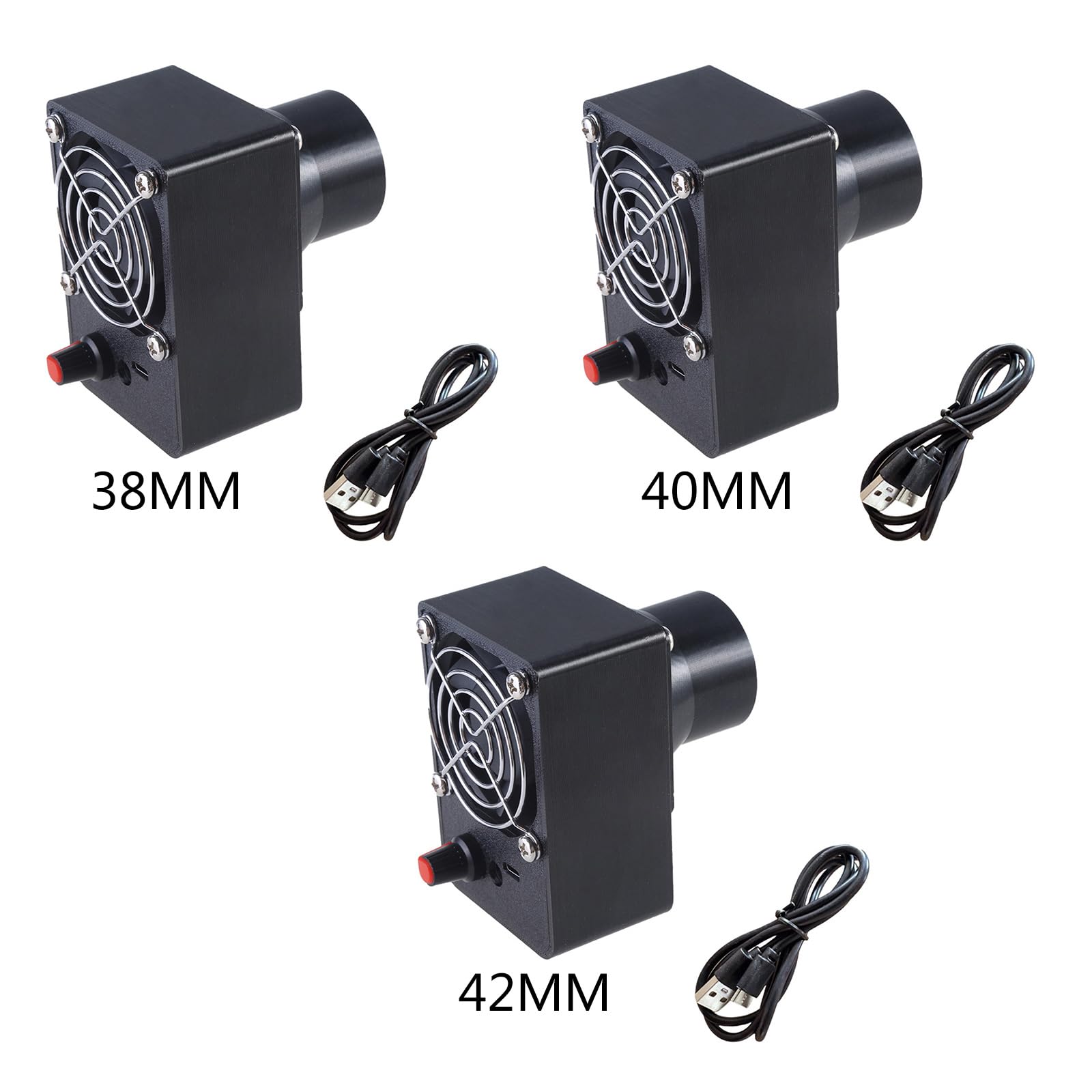 Gebläseventilator DC 12 V 5,5 x 2,1 mm einstellbare Geschwindigkeiten Düsengrößen