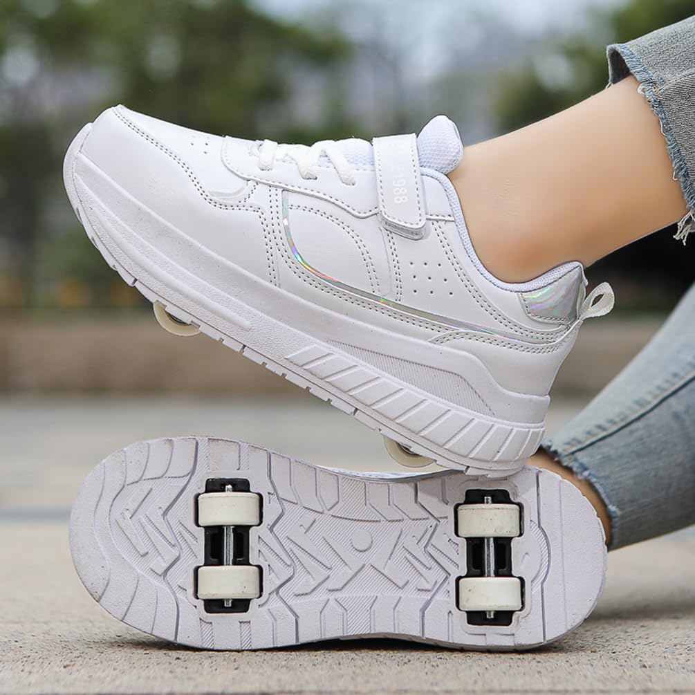 Dziewczęce buty na kółkach dla chłopców buty do deskorolki dla dzieci 2 w 1 wielofunkcyjne buty na rolkach buty na rolkach buty damskie, Rolka S8, 39 EU
