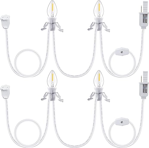 Miniatura 8 de Cable de luz de repuesto con 2 bombillas, luz de manualidades de Halloween con salida y fusible de repuesto, enchufe LED de 0.6 W con certificación