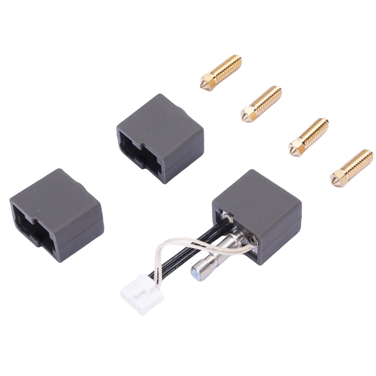 3D Printer Hotend Kit 0.4mm Brass Nozzle Hardened Steel Nozzles Silicone Sleeves Quick Printing High Temperature 320? Pro Grade Printing