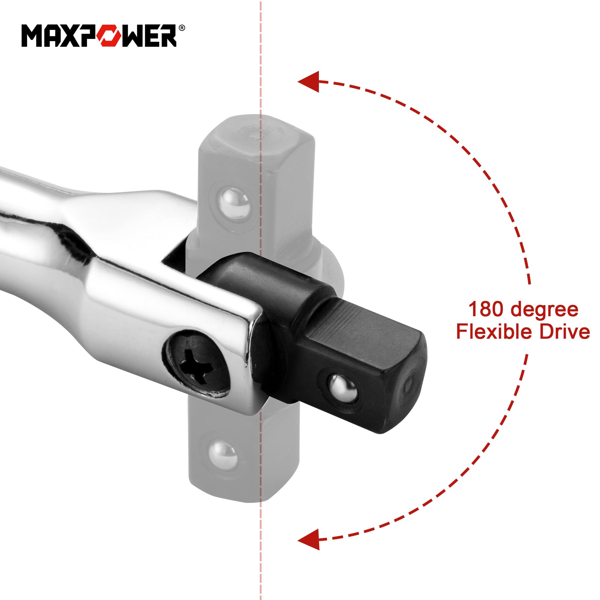 MAXPOWER 3Pcs Breaker Bar Set, 1/2" Drive Breaker Bars for 370mm/15-inch - Image 3