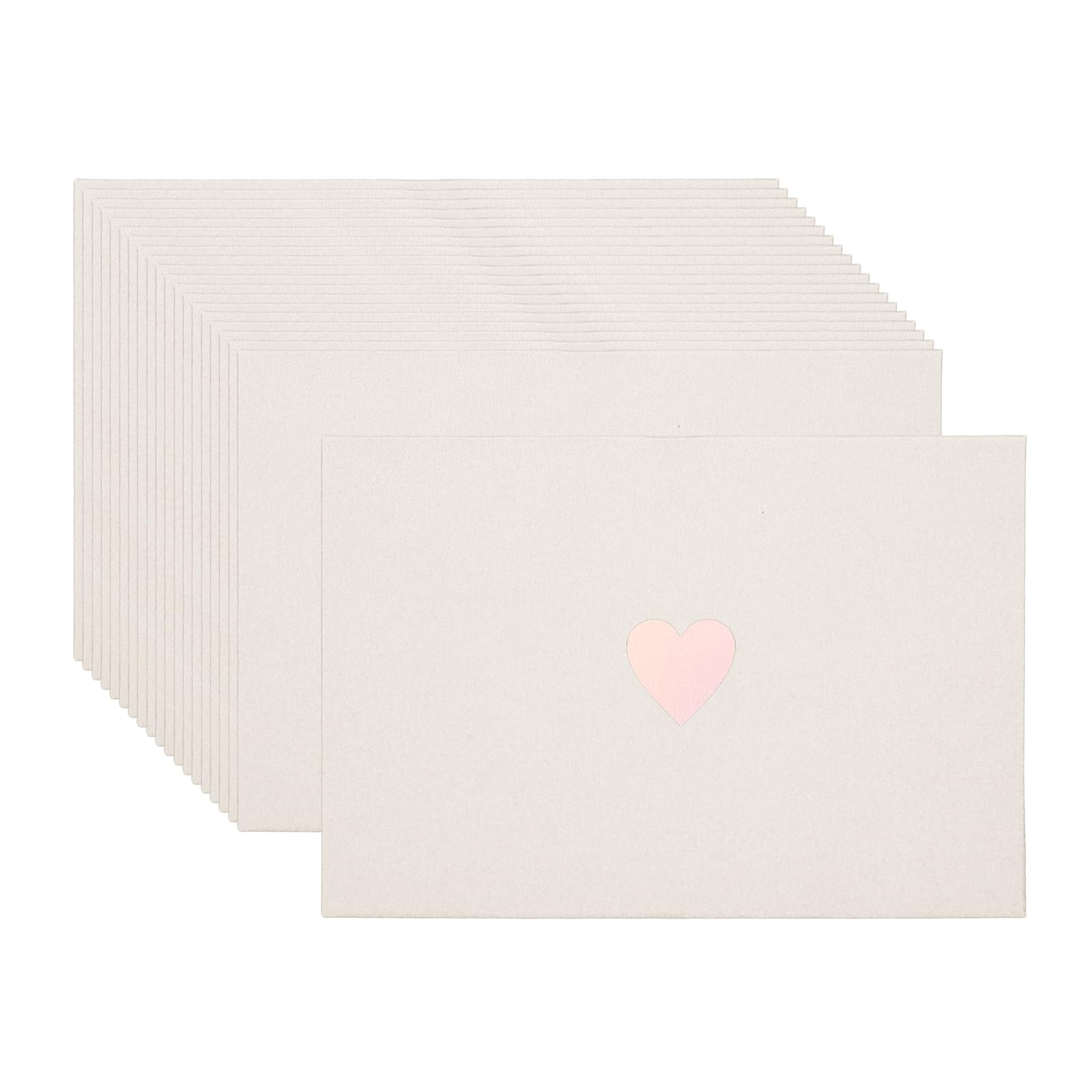 PATIKIL 4 x 3 Inch Mini Card Envelopes, 20Pcs Cute Envelopes Holder with Heart Pattern for Birthday Weddings Favors Business Greeting Cards, Pure White