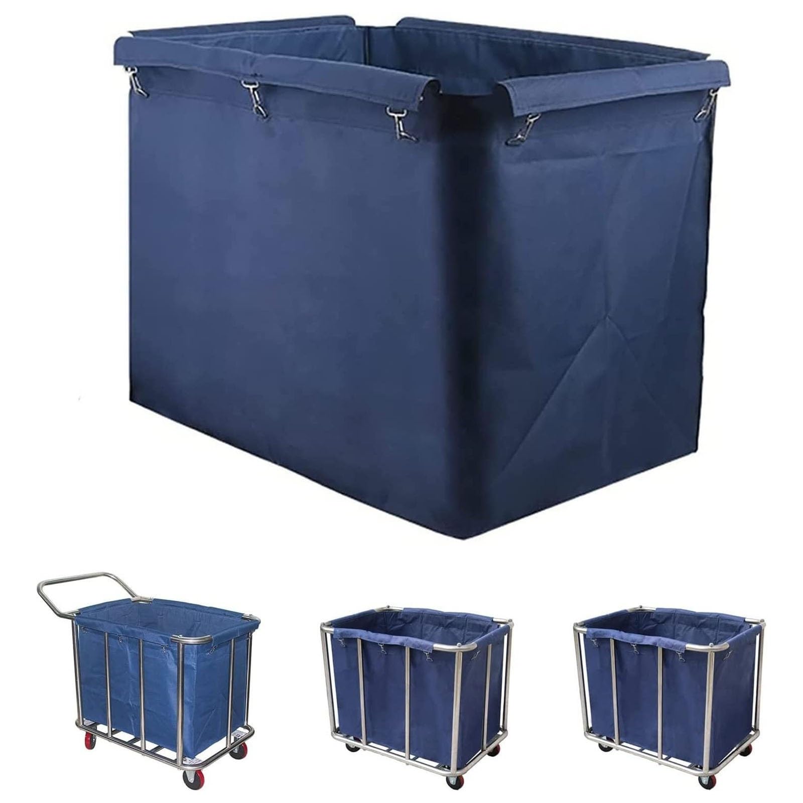 Wasserdichter Wäschesack, 400 l, herausnehmbar, rechteckig, für Rollwagen, abnehmbar für Wäsche, Hotel, Autoreinigung