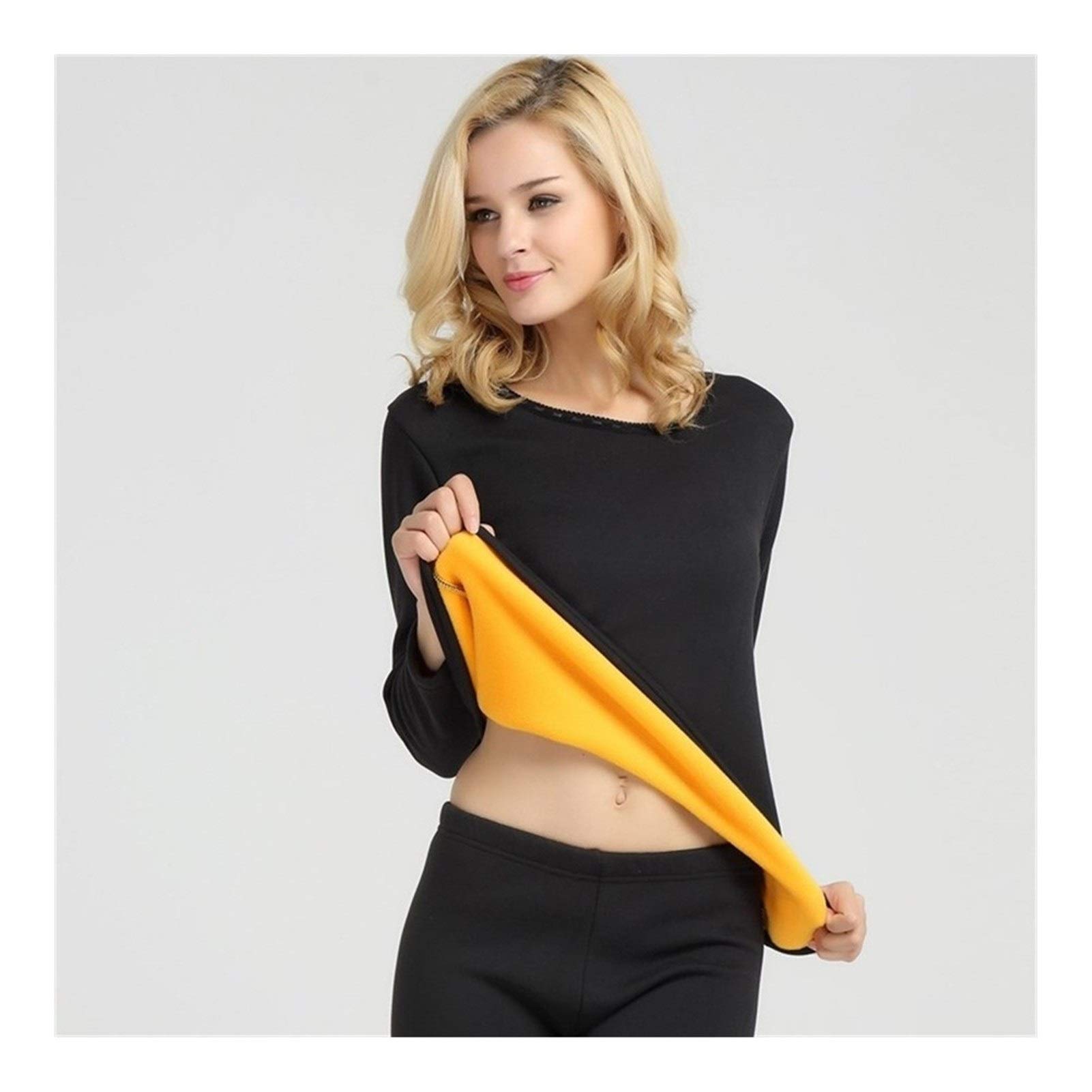 Bielizna termiczna-męska-zimowa-damska komplet polarowy utrzymuje ciepło w zimnej porze roku rozmiar M do 4XL Cloth (kolor: czarny, rozmiar: XL.)