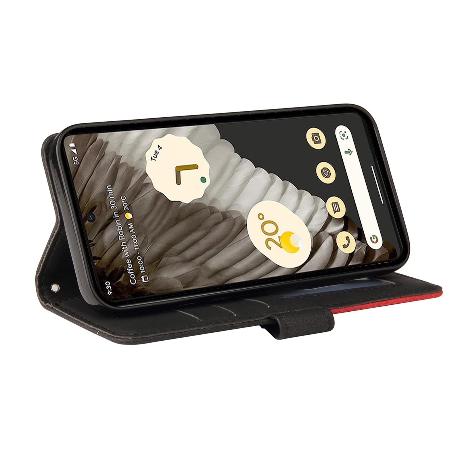 Jasonyu Cover per Google Pixel 7 Flip Custodia in Pelle PU, Cover a Libro Portafoglio, Funzione Supporto, Magnetica, Slot Schede, TPU Bumper Caso