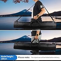 Vista 5 de HEMMOTOP Funda de transporte para trípode, 39 x 7 pulgadas, bolsa de trípode acolchada gruesa en todos los lados con correa para el hombro y asa