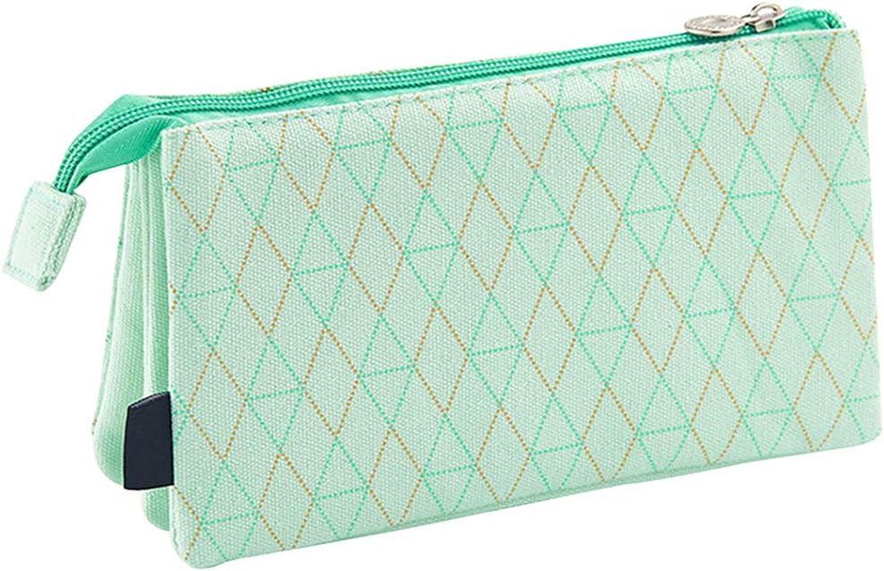 Oyachic Large Capacity Pencil Case 3 Layers Pencil Pouch Big Pen Bag Women Pen Holder Cosmetic Bag Canvas Makeup Organizer Handbag Clutch