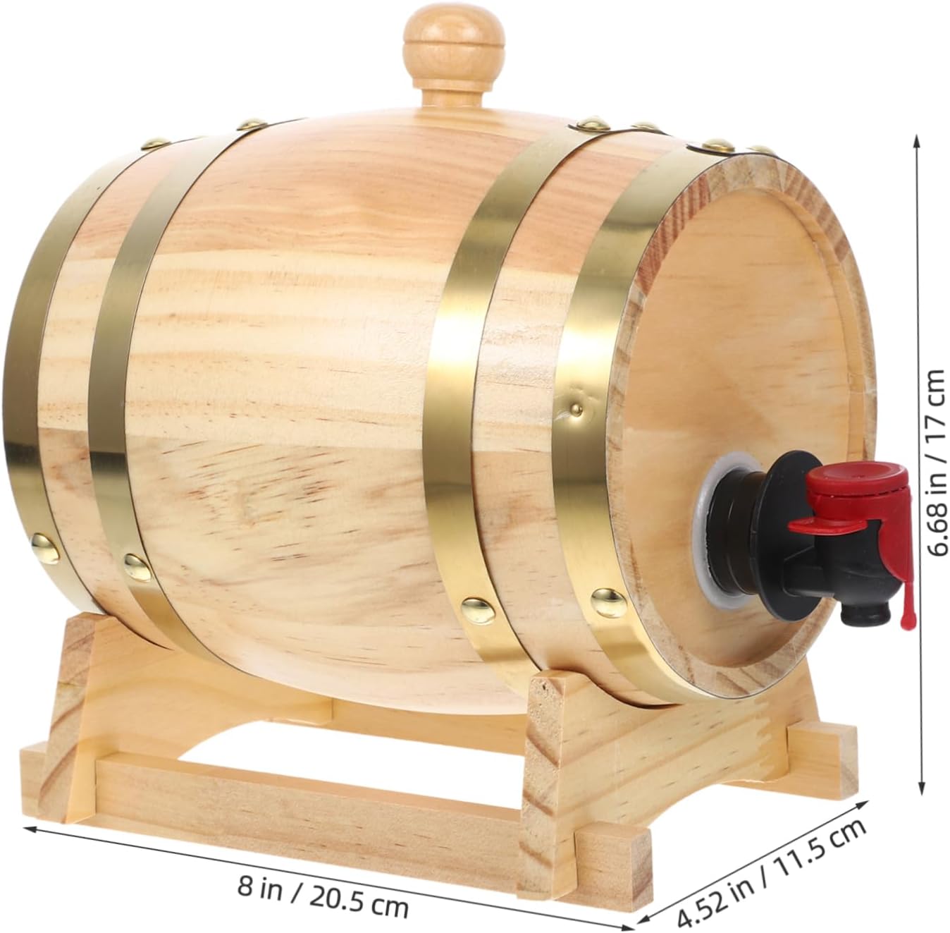 Wood Wine Barrel Dispenser for Storing Beer and Aging Wine Pinewood Barrel for Home Decor and Beverage Storage for Red Whiskey and More