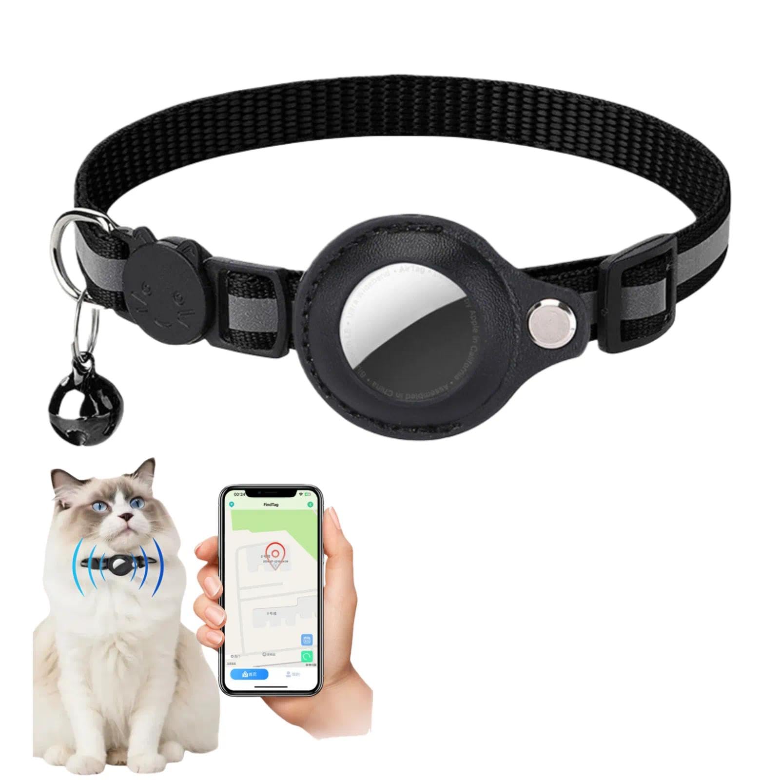 My Peets Collier GPS pour Chat，Anti-étranglement, léger et réglable, Largeur 1 cm, Convient aux Chats de Toutes Tailles