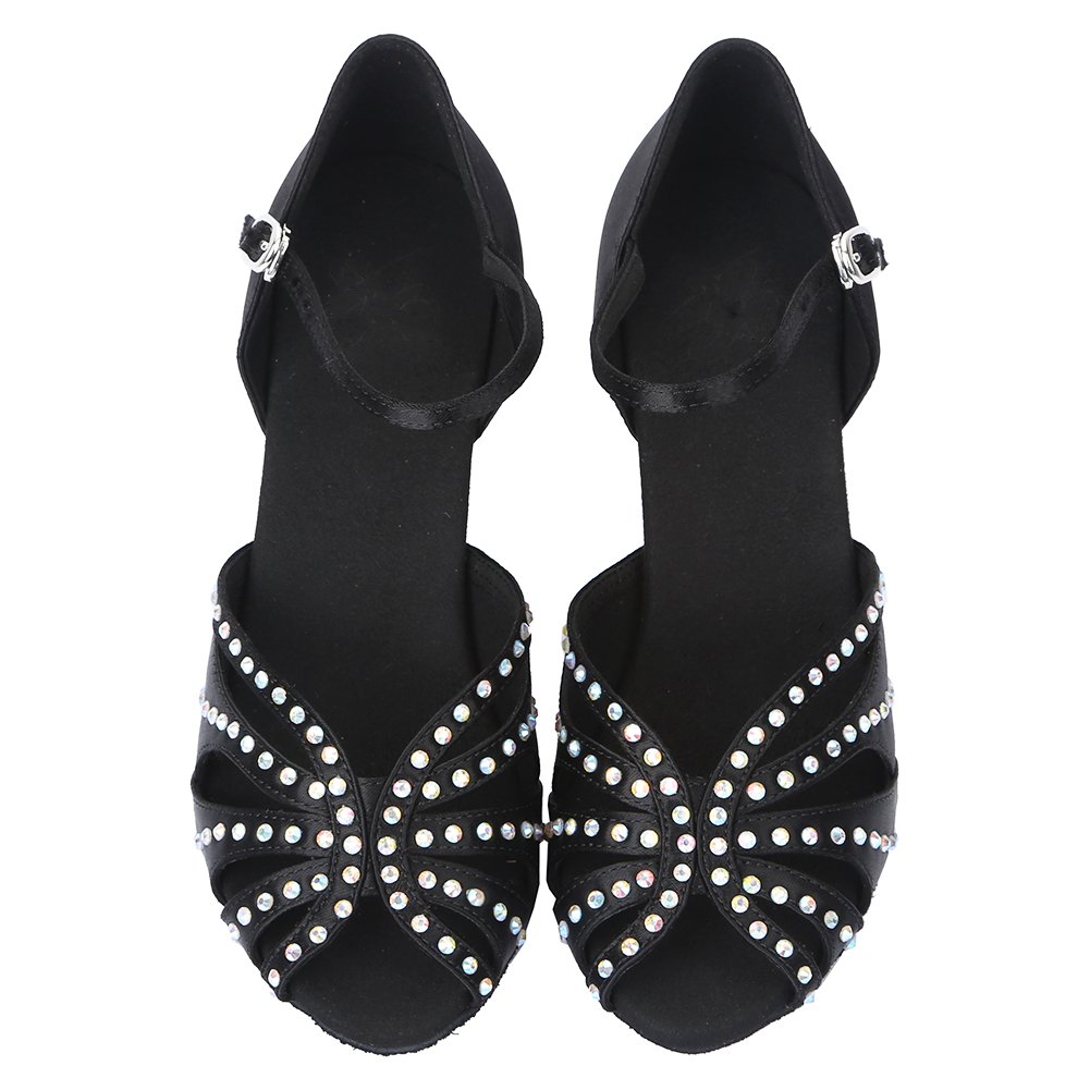 HROYL Scarpe da Ballo Latino Donna con Strass Scarpe da Ballo da Sala Salsa Bachata,Modello IT-4350