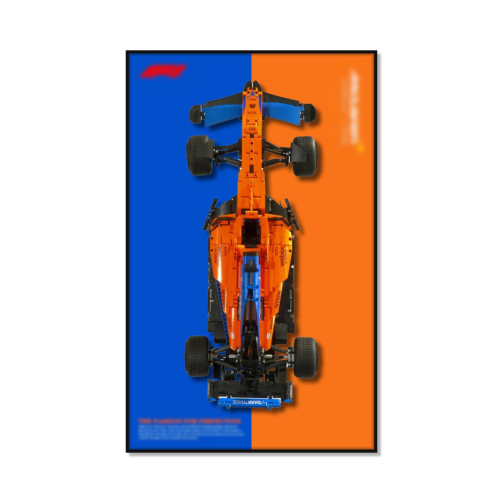 Joodyyoo Display Wall Board for Lego Technic McLaren F1 42141, Wall Art for Lego F1 Car Wall Mount, Gift Idea, Home Decor (Car Not Included)