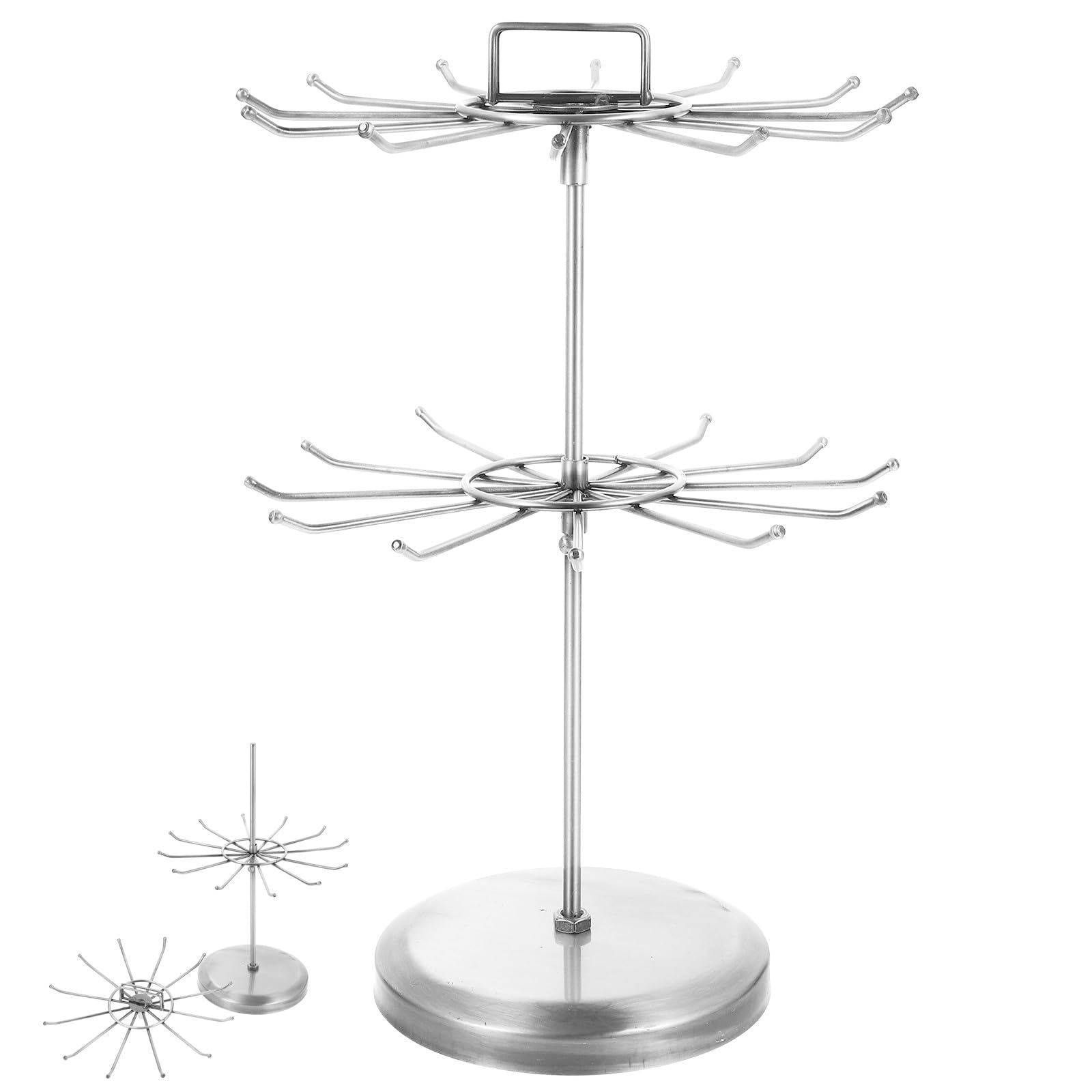 Genérico Expositor de Joyas de Hierro para Pendientes y Color Plata, Soporte Estable y Ahorrador de Espacio Adecuado para Mostradores y Puntos de