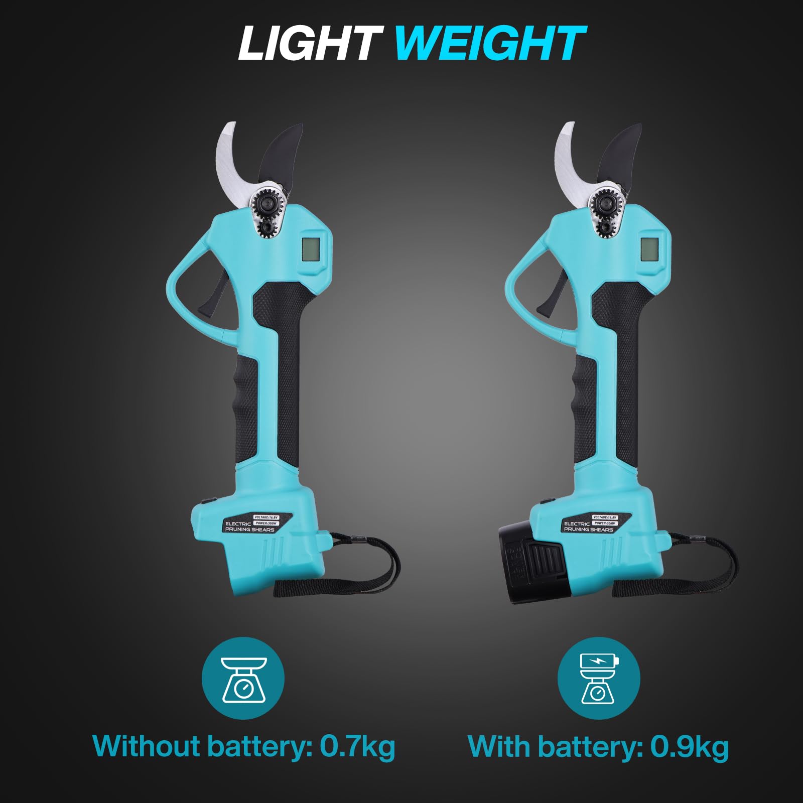 Sécateur Électrique Sans Fil: 35mm Sécateur électrique Portable avec 2 batteries 21 V/2000 mAh, Sécateur à Batterie Portable avec Lame SK7, Secateur electrique sans fil pour Vigne, Olivier, Haies