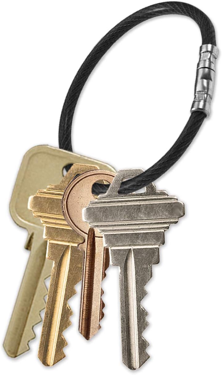 Lucky Line 5” Twisty Lock Key Ring, Flexible Nylon Coated Steel Wire Loop, Corrosion-Resistant and Durable, 5 Pack, Assorted Colors (8110005)