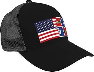 Flag of Leesburg, Virginia and America Baseball Cap for Men Women Trucker Hats Golf Dad Caps Adjustable Mesh Breathable Baseball Caps Black