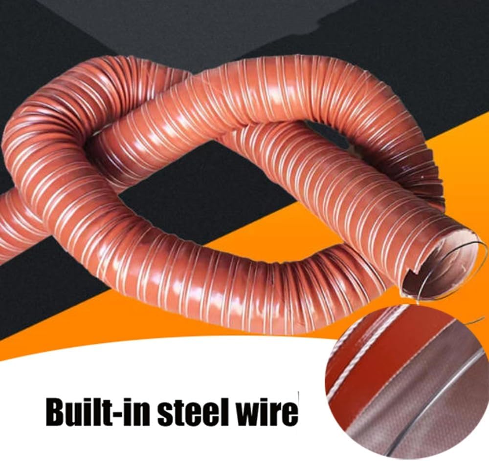 Diesel Heater Air Ducting Automotive Vent Hose 1in 4in 8in 12in Intake Hose Flexible Silicone Air Duct Hosing Heat Resistant Brake Cooling Ducting 6.5ft 13ft(2m/6.6ft,38mm-1 1/2in)