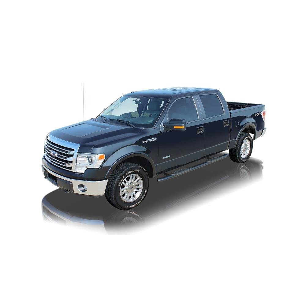 Raptor Series 1503-0651B 4 inch Curved OE Style Black Side Bar Steps For 15-20 Ford F-150 17-20 F-250 F-350 Regular Cab