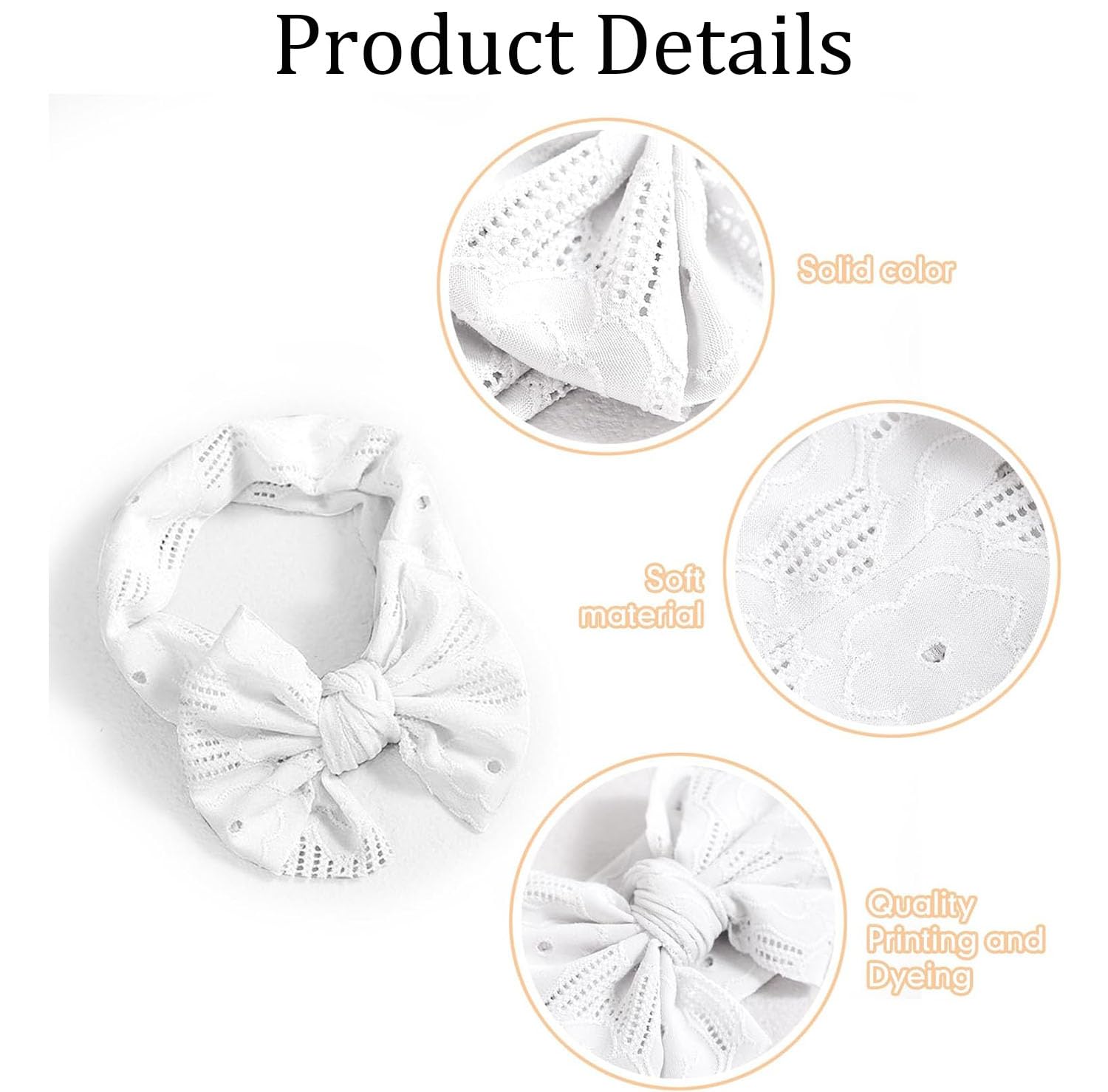Fascie per Turbante Neonato, Fascia Capelli Bambina, Fasce Bambina Neonata Elastica Nylon Fascia Neonato, Bambina Fascia per Capelli con Fiocco Morbido, Fascia Capelli Neonata Battesimo Bambina
