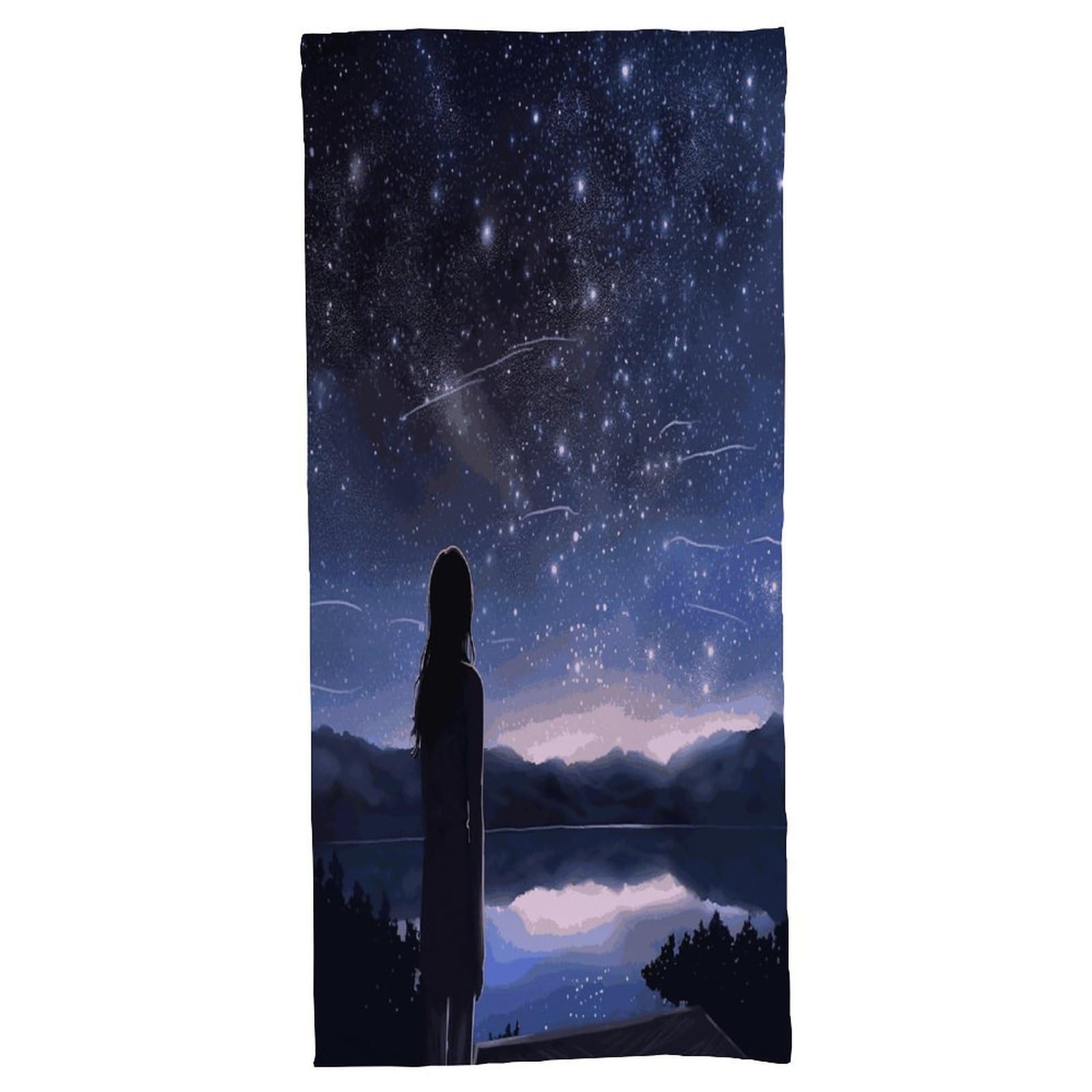 Fekiloot Girls Style Looking At Stars Bath Towel Highly Absorbent,Beach Towels For Men Women,Pool Towel Bathroom Essential For Beach,Gym,Travel, Camp