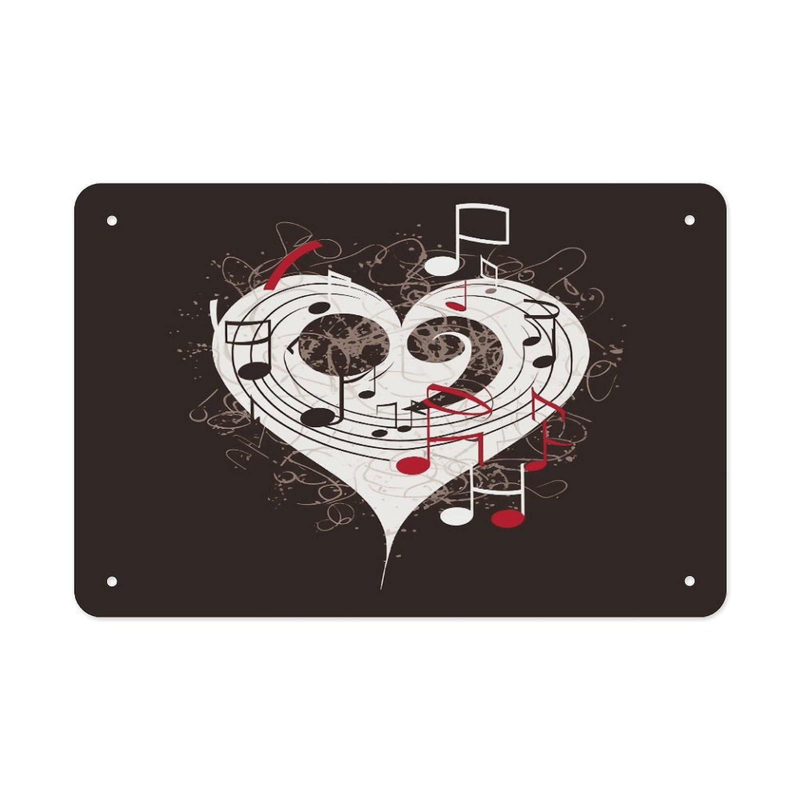 Fekiloot Style Music Symbols Love Metal Signs Wall Art Tin Sign
