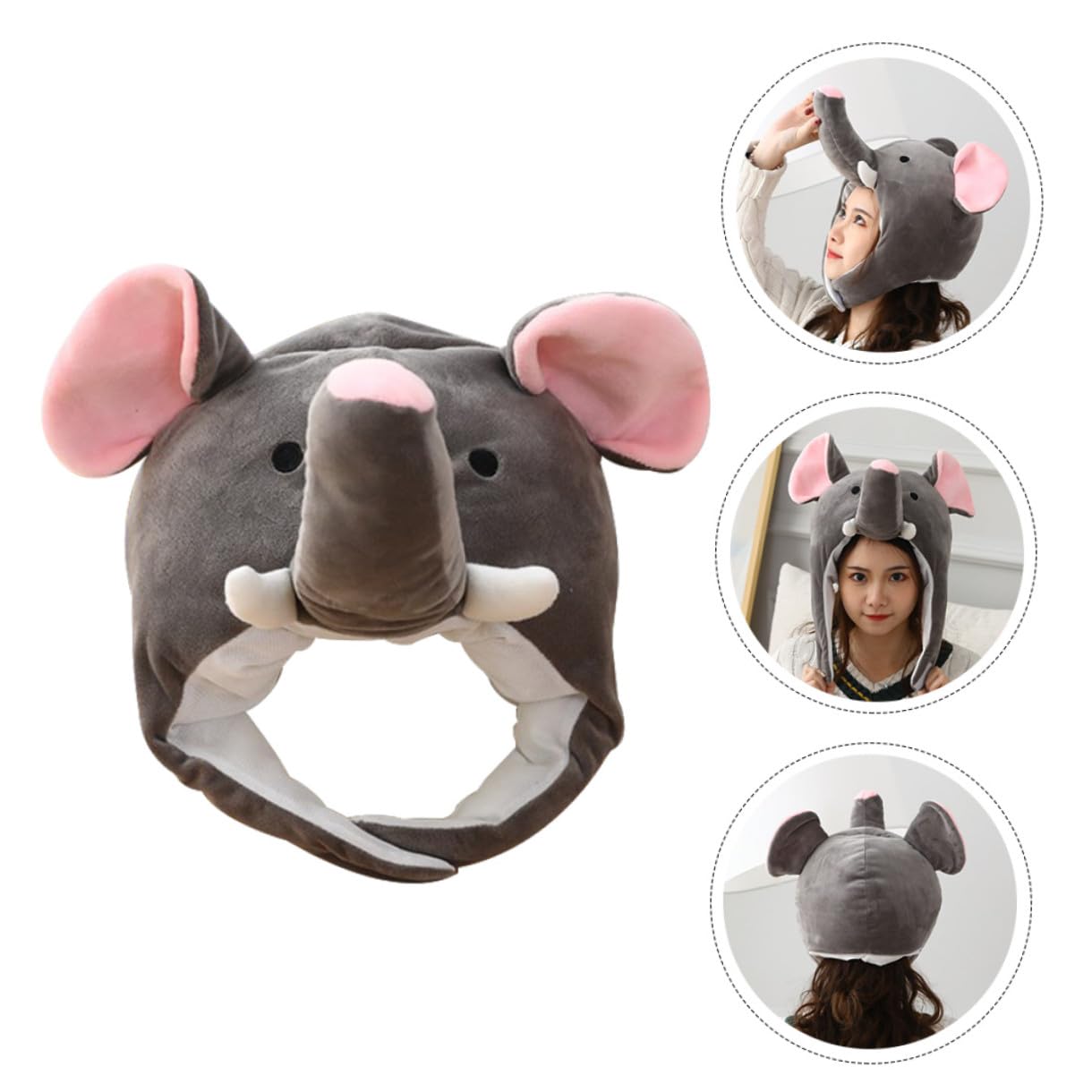 COLLBATH Accesorio Felpa Pp Práctico y corativo Carnaval Decorativo de Algodón Sombrero Diseño Elefante Suave Fiesta Juegos de Rol