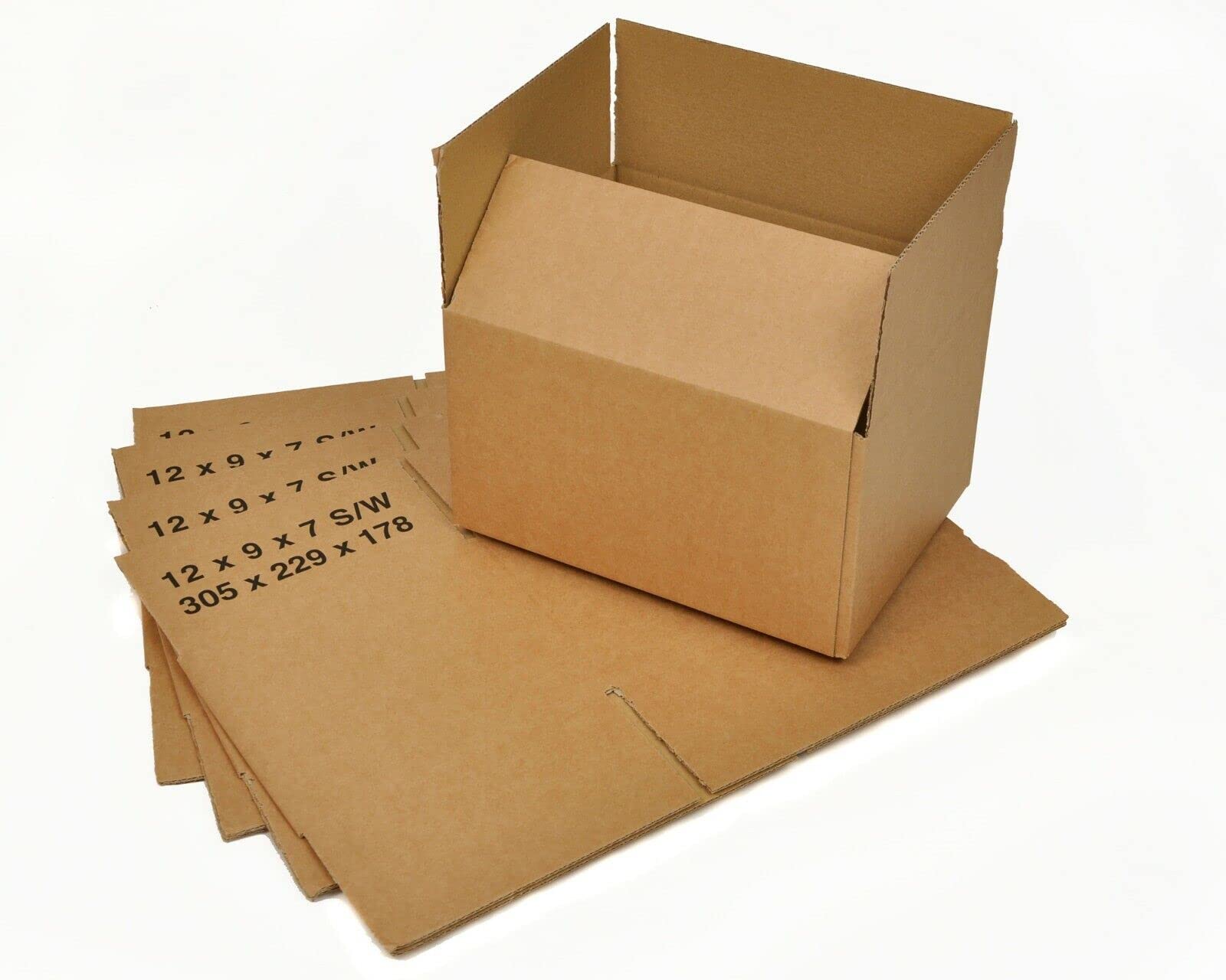 Cardboard Boxes Single Wall - 12" x 9" x 7" 305mm x 229mm x 178mm - Pack of 50