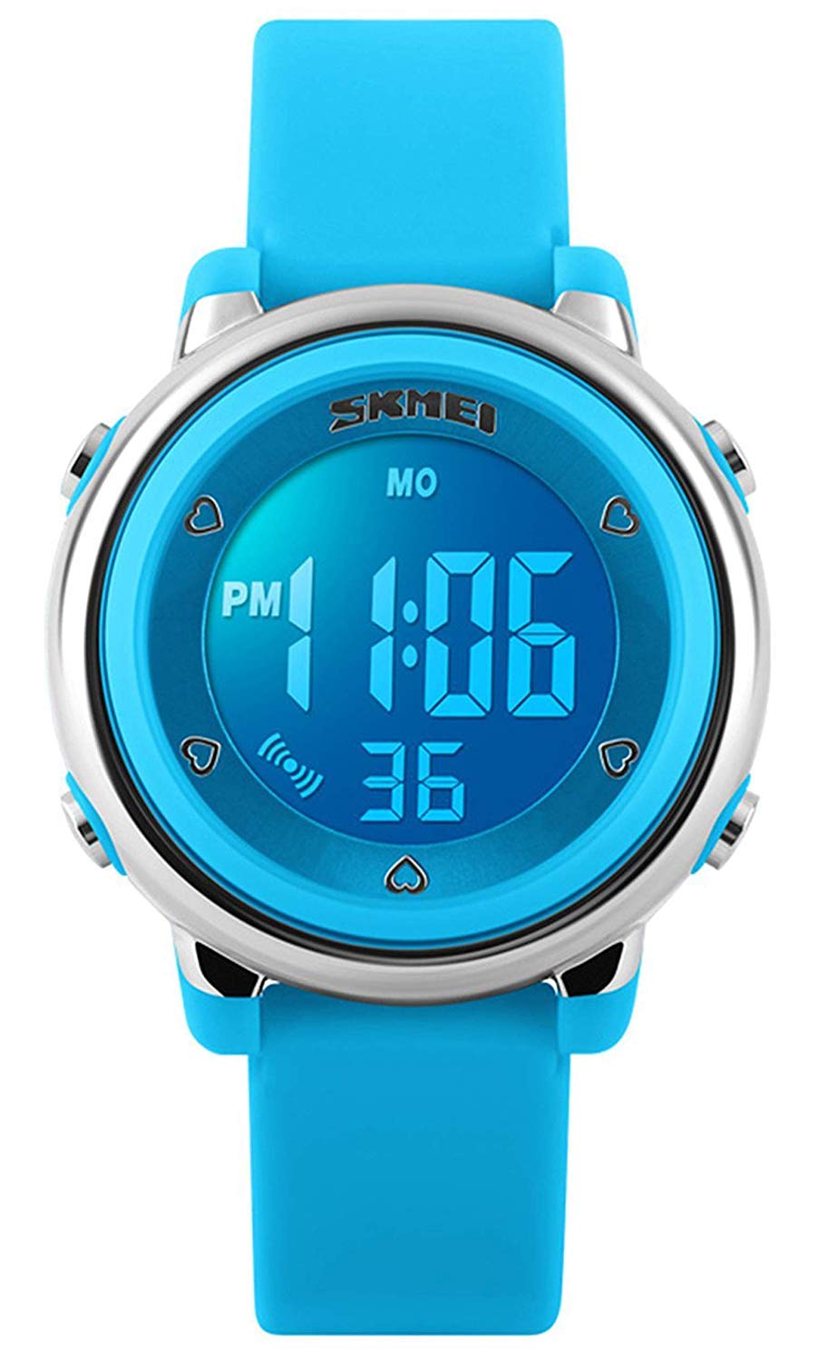 Kids LED Digital Unusual Electrical Luminescent Silicone Outdoor Sport Waterproof Alarm Children Dress Wrist Watch with Stopwatch for Boys Girls