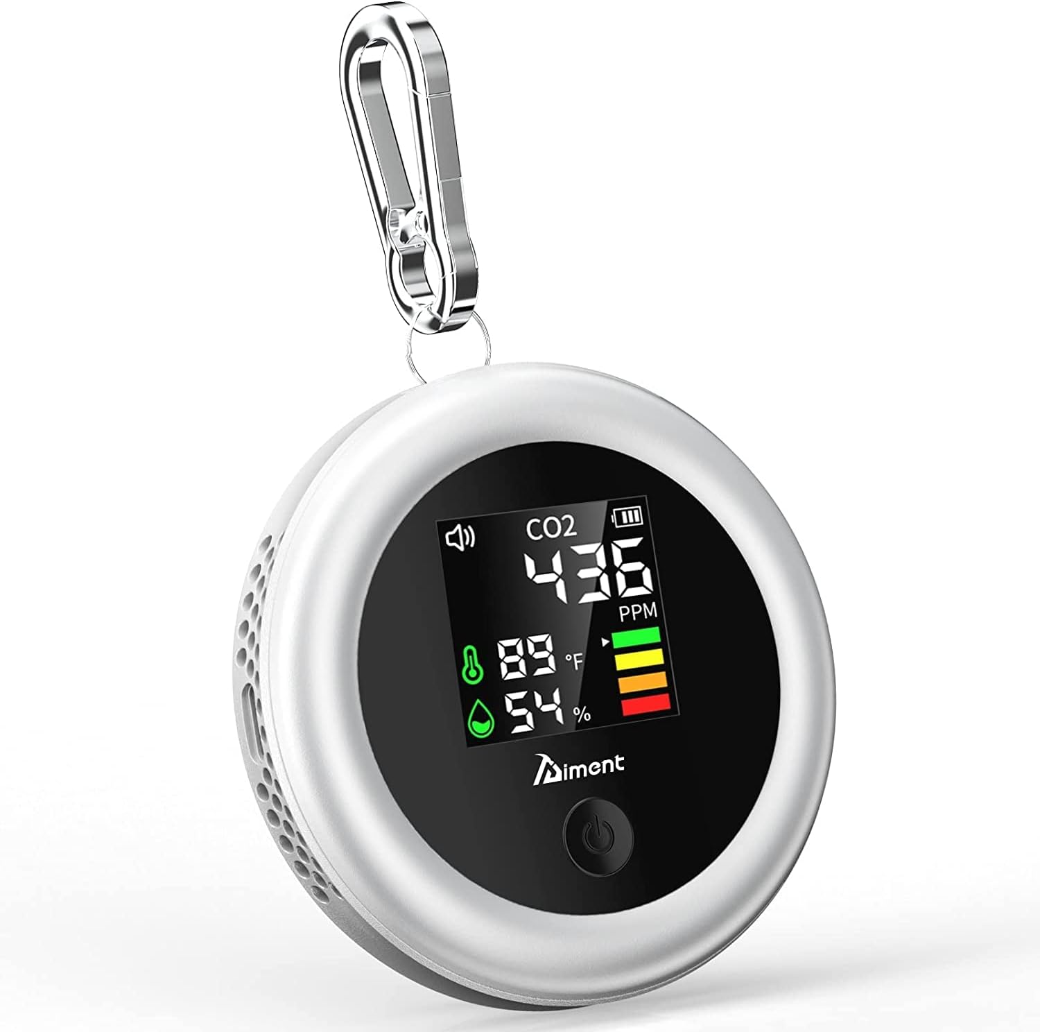 MAKINGTEC CO2 Detector, 3-in-1 Carbon Dioxide Detector Air Quality Monitor Temperature Humidity Air Analyzer, Mini Digital CO2 Meter for Home Indoor Travel Anywhere (White)