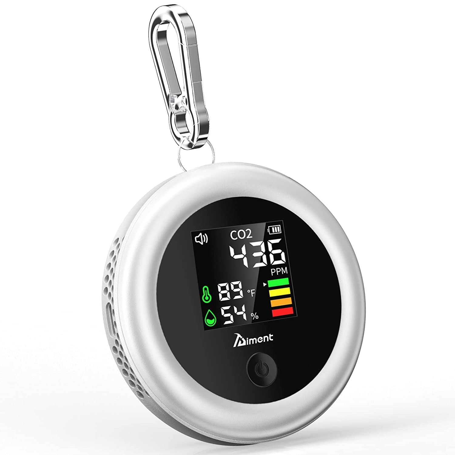 MAKINGTEC CO2 Detector, 3-in-1 Carbon Dioxide Detector Air Quality Monitor Temperature Humidity Air Analyzer, Mini Digital CO2 Meter for Home Indoor Travel Anywhere (White)