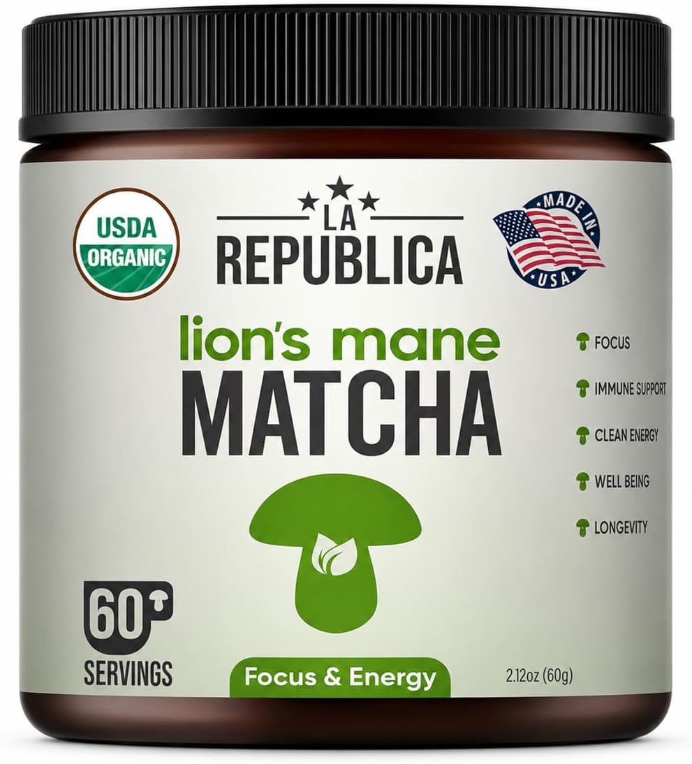 La Republica Lion's Mane Organic Mushroom Matcha Powder - 60 Servings