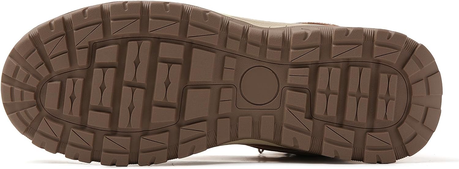 TSIODFO Men's Waterproof Snow Boots Leather Hiking Boot