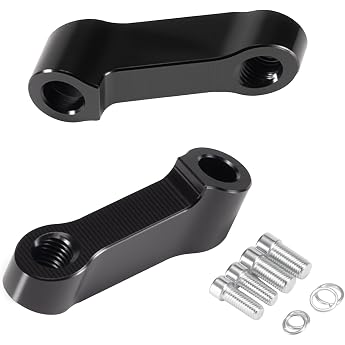 Motorcycle Mirror Adapter Rear View Mirror Extension 10 mm Motorcycle Rear View Mirror Holder 1 Pair Aluminium Alloy Mirror Adapter for Motorcycle Mirror Extension Black