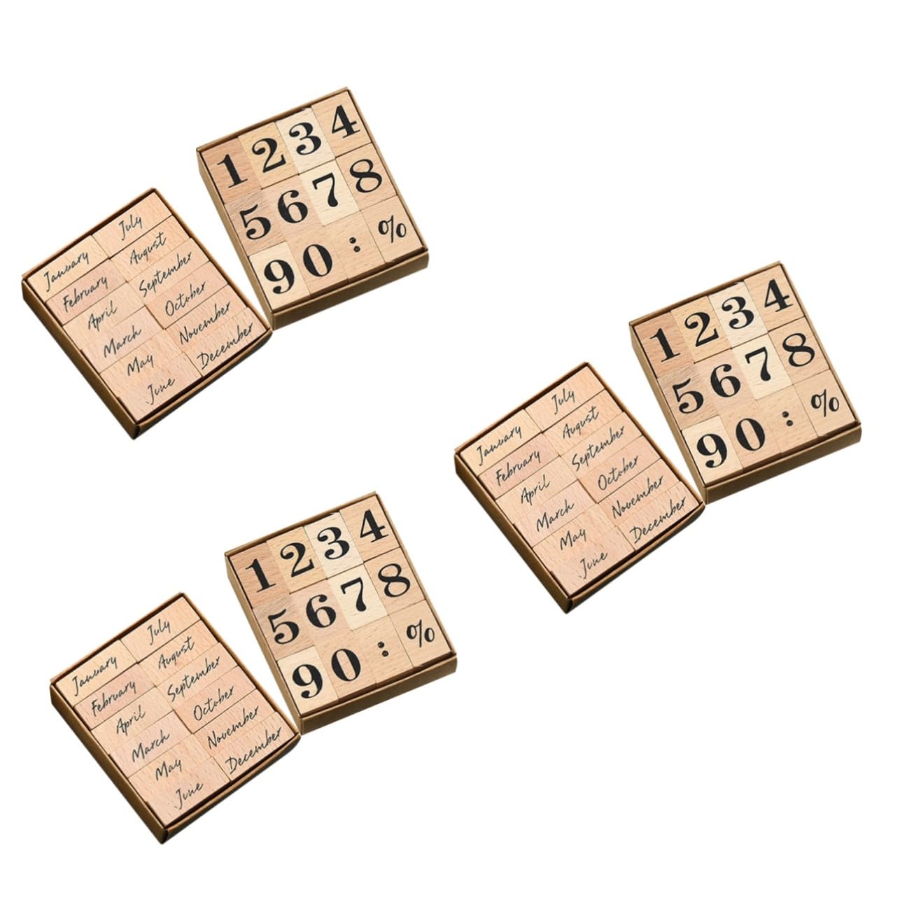 Uonlytech 3 Set Timbro In Legno Con Settimana E Mese Promemoria Di Giornaliero Manuale In Gomma Fai Da Te Sigillo In Legno Di Loto Decorativo Combinato Timbro In pezzi * 3