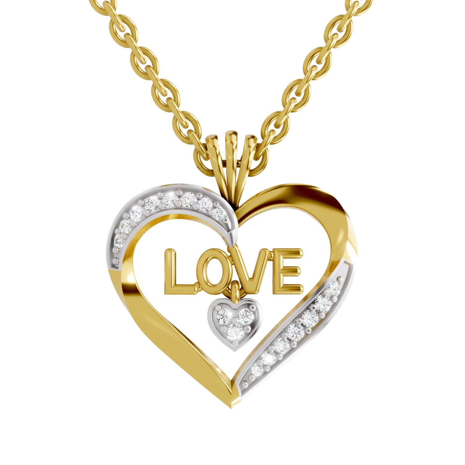 Lab Grown Diamond Pendant Necklace For Women 0.11 Carat IGI Certified Round Shape F-G VS | 925 Sterling Silver Love Heart Pendant Necklace-image-18