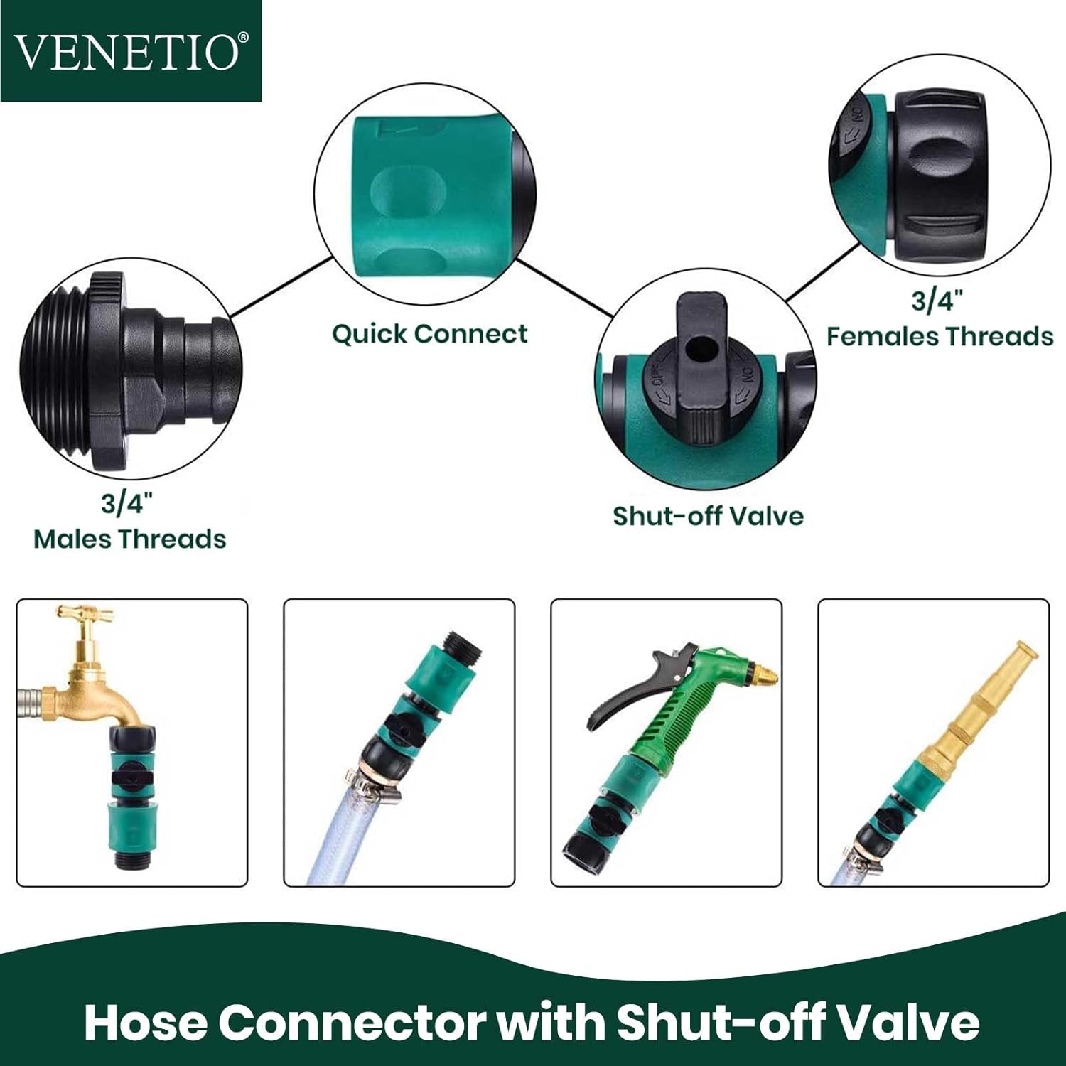 VENETIO 8-Dial Lawn & Garden Feeder Pro with Quick Connect Fittings and 16oz Bottle for Uniform Fertilizing & Watering Plants | Precision Liquid Fertilizer Sprayer | Hose Spray Nozzle for Dog Shampoo