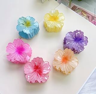 Bakefy-Flower Hair Claw Clips for Women - Small Hawaiian Plumeria Hair Clips for Thick Thin Fine Hairstyles, Cute Accessor... Price In India