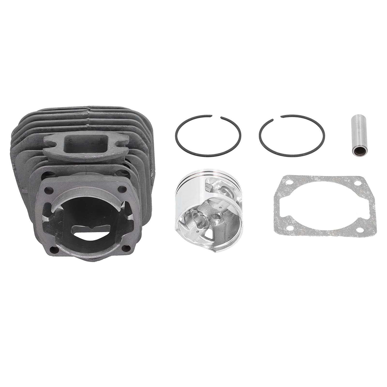 Kit Cilindro e Pistone 45.2mm, Ricambio per Motosega a Benzina 58cc, Anelli e Clip Pin in Ferro e Lega di Alluminio - Alta Durabilità, Resistente all'Usura, Ricambi Universali pe