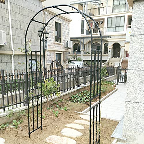 Daoyuan Arco de jardín Negro,Robusto Arco de Rosas Blanco,Arcos de Escalada de Plantas,Metal Resistente a la Intemperie,Alto 240 cm,para Pérgola,Camino de Entrada,Césped,Decoración de jardín Cover