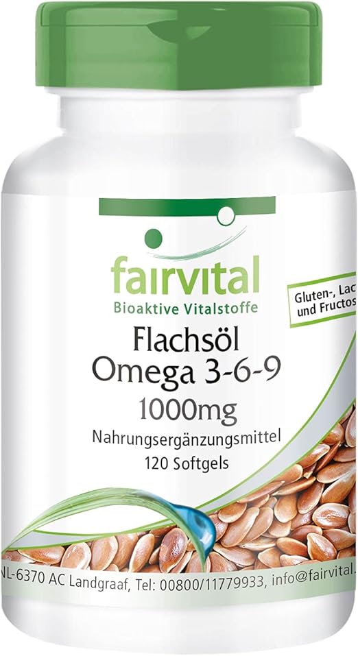 Omega369 Kapseln HOCHDOSIERT mit 2000mg LeinsamenÖl (Flaxseed Oil