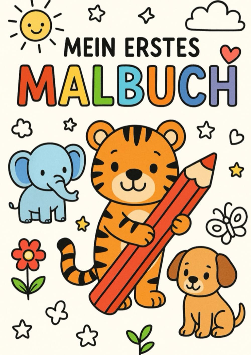 Mein Erstes Malbuch- 21 fröhliche Ausmalseiten für Kinder