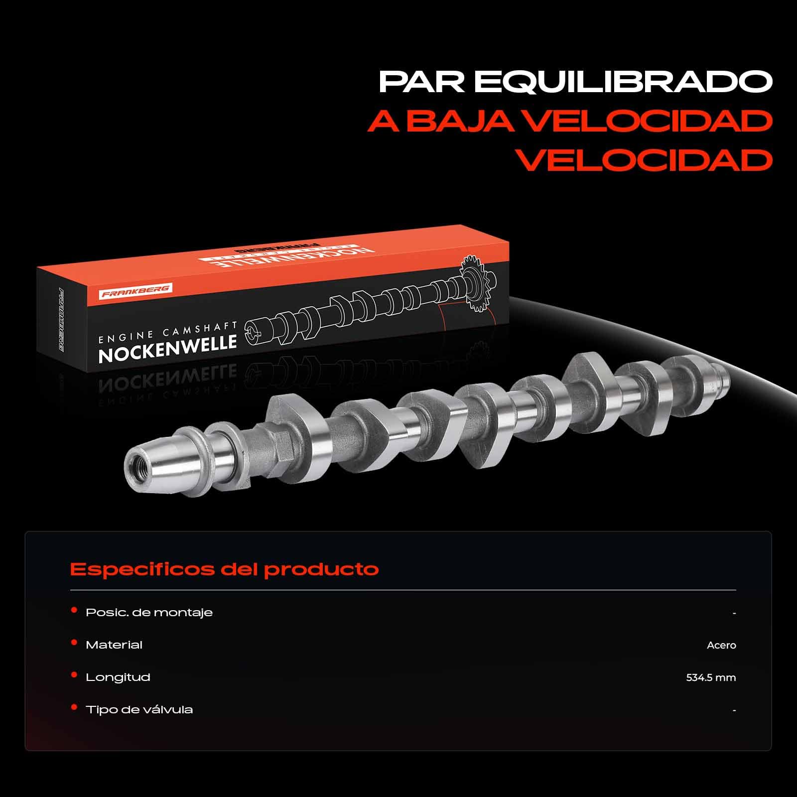 Frankberg árbol de levas | Compatible con: Land Cruiser Hardtop J7, 4 Runner N18, Land Cruiser Prado J12, Land Cruiser J7 JL7, Land Cruiser 90 J9