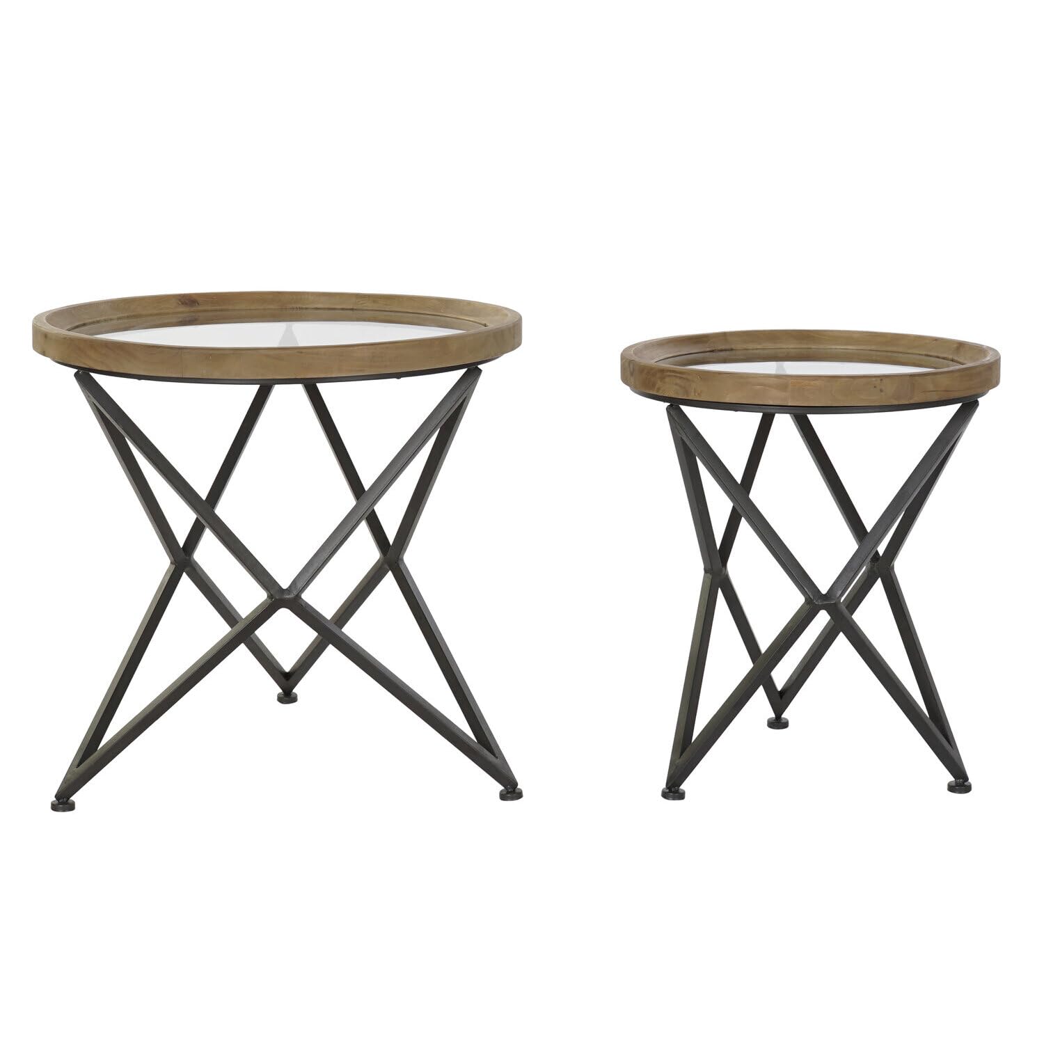 Table basse en verre cristal et métal 65x65x63 cm pour vos soirées café en famille
